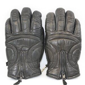 Vintage Gordini Winter Gloves Unisex/Men's Med Black Leather Linning Unkown